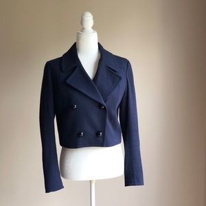 Loft Navy Blue Double Breasted Spring Blazer